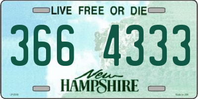 NH license plate 3664333
