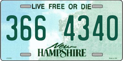 NH license plate 3664340