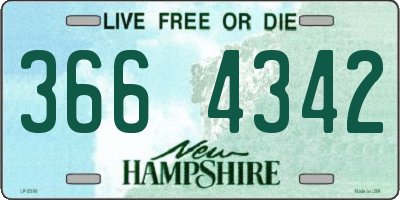 NH license plate 3664342