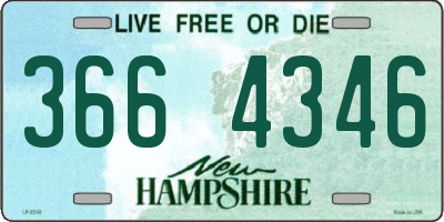 NH license plate 3664346