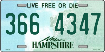NH license plate 3664347