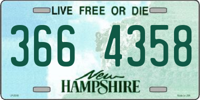 NH license plate 3664358