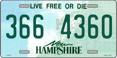 NH license plate 3664360