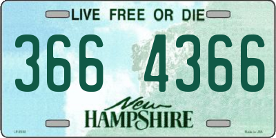 NH license plate 3664366