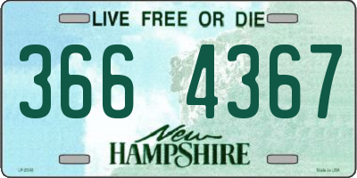 NH license plate 3664367