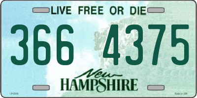 NH license plate 3664375