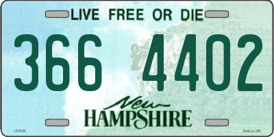 NH license plate 3664402