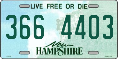 NH license plate 3664403