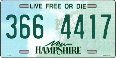 NH license plate 3664417