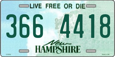 NH license plate 3664418