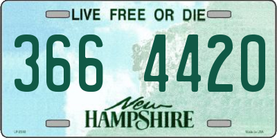 NH license plate 3664420