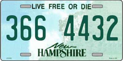 NH license plate 3664432
