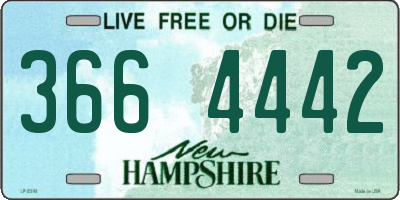 NH license plate 3664442