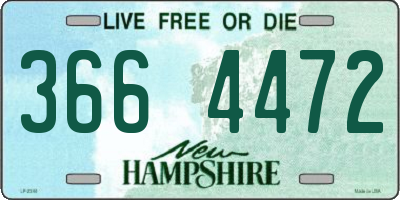 NH license plate 3664472