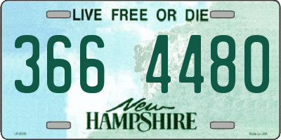 NH license plate 3664480