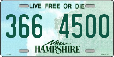 NH license plate 3664500