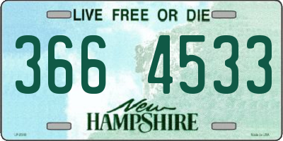 NH license plate 3664533