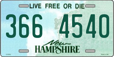 NH license plate 3664540