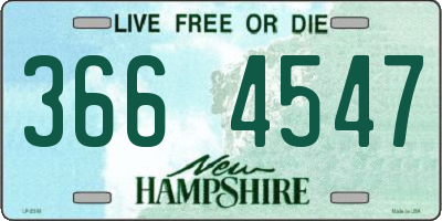 NH license plate 3664547