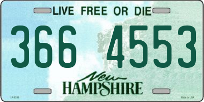NH license plate 3664553
