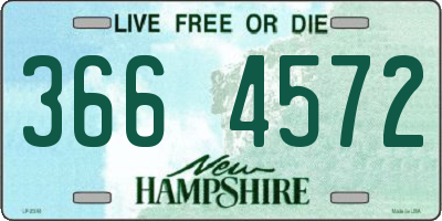 NH license plate 3664572