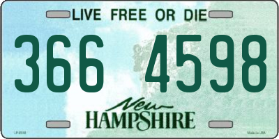 NH license plate 3664598