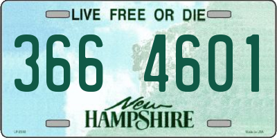 NH license plate 3664601
