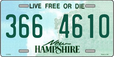 NH license plate 3664610