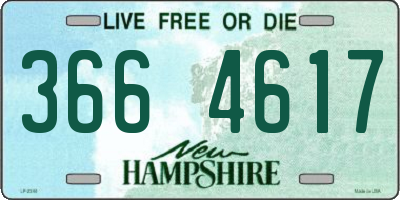 NH license plate 3664617