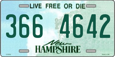 NH license plate 3664642