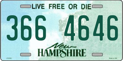 NH license plate 3664646