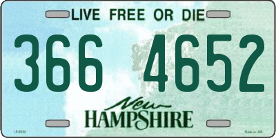 NH license plate 3664652