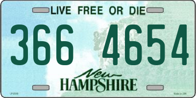 NH license plate 3664654