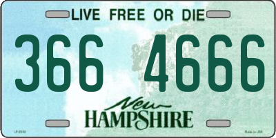 NH license plate 3664666