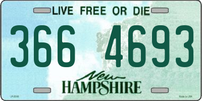 NH license plate 3664693
