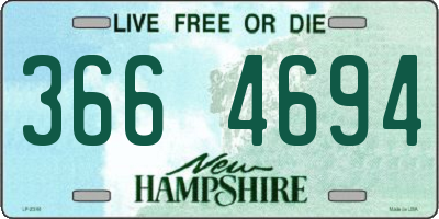 NH license plate 3664694