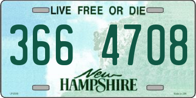 NH license plate 3664708