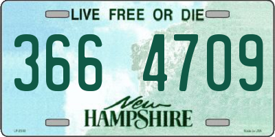 NH license plate 3664709
