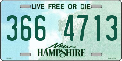 NH license plate 3664713