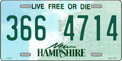 NH license plate 3664714