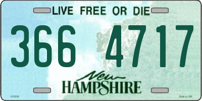 NH license plate 3664717