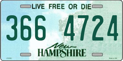 NH license plate 3664724