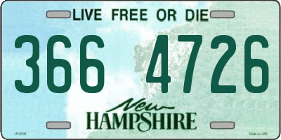 NH license plate 3664726