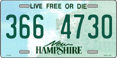 NH license plate 3664730