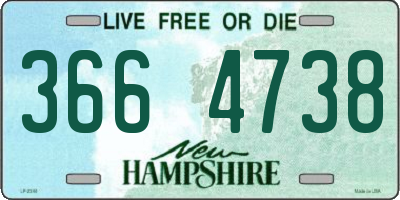 NH license plate 3664738