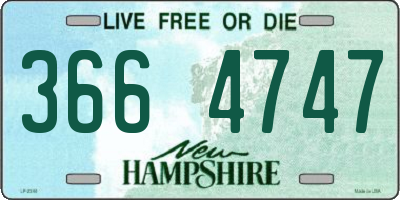 NH license plate 3664747