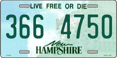 NH license plate 3664750