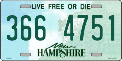 NH license plate 3664751