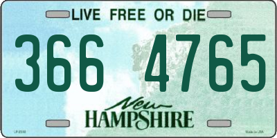 NH license plate 3664765