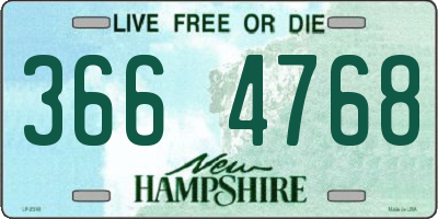 NH license plate 3664768